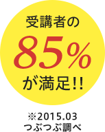受講者の85%が満足!!